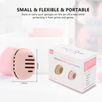Fauxomor 2 Pcs Makeup Sponge Holder,Double-Sided Breathable Silicone Beauty Make Up Blender Case for Travel or Daily,Shatterproof Make-up Travel Case Quick Drying Easy to Carry,Grey+Pink