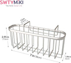 SWTYMIKI Sponge Holder for Kitchen Sink, Movable Kitchen Sink Caddy with Compact Size Rustproof and Waterproof Hanging Sponge Caddy for Double Bowl Sinks, Silver