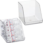 iDesign Plastic Water Bottle Organizer for Fridge, Clear Bottle Holder for Kitchen and Pantry, 2-Pack
