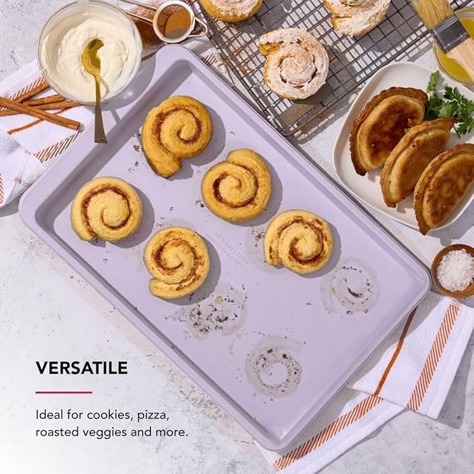KitchenAid 10 x 15-In Nonstick Swiss Engineered Aluminized Steel Cookie Slider, Dishwasher Safe, Wildflower