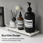 Razborci Quick Dry Bathroom Tray & Kitchen Sink Organizer, Water Absorbing Countertop Sponge Holder Soap Dish, Diatomaceous Earth Stone Vanity Dispenser Toothbrush Bottle, Gray Beige, 10" x 4"