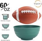 Wrova Wheat Straw Bowls Set 60 OZ Unbreakable Large Cereal Bowls Set of 6 Microwave and Dishwasher Safe Bowls Big Bowls for Dorm and Apartment BPA Free Soup Bowl for Serving Oatmeal and Salad (Green)