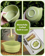 Matcha Whisk Set - 5PCS Matcha Set Includes 17OZ Chawan with Spout, Bamboo Chasen Whisk with Ceramic Holder, Matcha Scoop and Stainless Sifter, Matcha Kit for Ceremony, Gift for Matcha Lovers