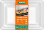 SpaceWhisper 9 Pack Serving Tray, Serving Platters for Snacks, Fruit, Cookies, Dessert, Large Reusable Rectangular Party Platters,3 Pack of 3 Size Set Large 16"*11",Medium 14"*9",Small 12"*7"