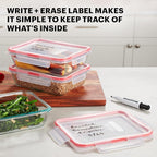 Pyrex Freshlock (3-Pack, 6 Cup) Glass Food Storage Containers Set, Airtight & Leakproof Plastic Locking Lids BPA-Free, Meal Prep Containers Set, Freezer Dishwasher Microwave Safe
