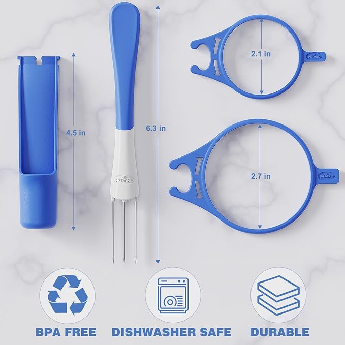 2 Pack Pickle Fork Pickle Grabber Tool-Pickle Picker for the jar, Kitchen Gadgets Pickle Gifts Suitable for Olives Blue