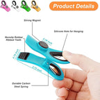 12 Pack Chip Clips Bag Clips, Office Paper Clamps, Magnetic Food Clip for Bread Bag, Refrigerator, Snack, Kitchen, Office, Packages, Colorful Plastic Clip Heavy Duty