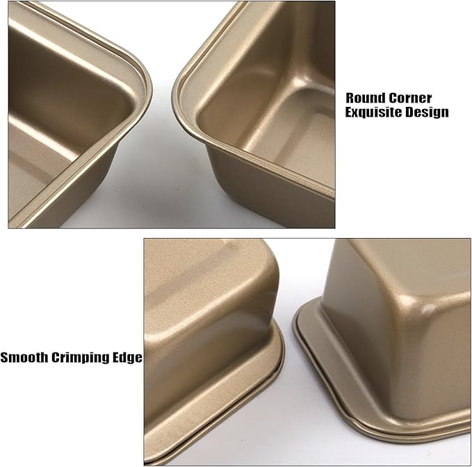 Bread Loaf Pan,10 Pack Nonstick Loaf Baking Pan 9.5 x 5 Inch Loaf Pan Homemade Bread Pan,long-lasting Baking Tin for Homemade Bread, Brownies & Pound Cakes - Kitchen Essential, Easy Release (Gold)