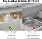 3 Pack Stone Drying Tray, Water Absorbing Stone Sink Mat for Kitchen & Bathroom Counter, Diatomite Soap Dish Vanity Caddy, Sponge Holder Organizer, White - 2pcs of 4.5"x 3.5" and 1pc of 9"x 3.5"