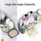 NESOMI Shower Caddy Adhesive Shower Organizer 8-Pack, Rustproof Stainless Steel Bathroom Shelves, Large Capacity No-Drill Rack Storage Accessories with Soap Dish Toothbrush Holder Hooks