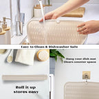 ZLR Large Silicone Dish Drying Mat (16" x 18") - XL Heavy Duty Drainboard Mat for Pots, Pans & Family Loads - Heat Resistant Trivet & Counter Protector, Easy Clean (Cassava White)
