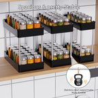 3 Pack Under Sink Organizers and Storage, 2 Tier Bathroom Cabinet Organizer Shelf with Hanging Cups for Kitchen & Bathroom (Black)