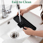GUUKIN Sponge Holder for Kitchen Sink, Sink Caddy and Soap Tray | 10x4 inch Kitchen Sink Organizer | Compatible with Scrub Daddy, Kitchen Sink Accessories (Black)