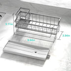 Sponge Holder for Kitchen Sink - Countertop Rustproof Stainless Steel, Sink Caddy, Kitchen Gadgets Accessories (Silver)