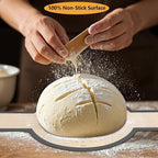 Silicone Bread Sling, Round and Oval Dutch Oven Baking Mat with Upgraded Handles, Non-Stick & Easy Clean Baking Mat to Transfer Sour Dough Easily, 2 Pcs Reusable Bread Mat Set