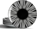 Black and White Striped Ceramic Plates Set of 6-6 Inch Zebra Pattern Dessert & Appetizer Plates, Minimalist Porcelain Dish Set, Microwave, Oven & Dishwasher Safe