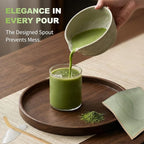 SIMPLETaste Matcha Whisk Set, 7 Pcs Ceramic Matcha Kit Includes Bowl, Whisk and Holder, Bamboo Scoop, Scoop Rest, Sifter and Tea Towel - Matcha Kit for Macha Lovers (Green)