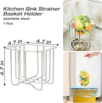 Kitchen Sink Strainer with Sink Basket Holder and 200 Strainer Net Bags,Food Catcher with Drain Filter Mesh Bag,Meshmate Waste Rack Trash Catcher for Leftovers.