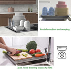 Tomorotec Roll Up Dish Drying Rack Over The Sink Grey Large Dish Drying Rack Rolling Foldable Collapsible SUS304 Stainless Steel Multipurpose Dish Drainer for Kitchen Counter (17.8”x15.7”)