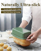 Non-Stick Bread Loaf Pan, 9x5 Inch, Ceramic Coating, Aluminized Steel, Oven Safe to 550°F, Dishwasher Safe - Non-Toxic, PTFE & PFOA Free, Pistachio Green