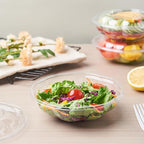 Jaluxing [18 oz. 50 Sets Clear Plastic Salad Bowls with Airtight Lids Disposable To Go Mixing Containers Serving for Fruit, Quinoa, Lunch and Meal Prep