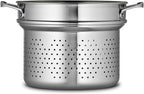 Tramontina Signature Stainless Steel Pasta Strainer Insert for Pot, Basket compatible with 8-Quart Stock Pot