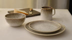 Yellowstone 4-Pc Rainwater Mug Set – Durable Stoneware Coffee Mugs with Reactive Glaze Finish, 13 oz, Microwave, Dishwasher & Oven Safe – Rustic Modern Design for Everyday Use