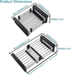 TUTEW Dish Drying Rack, Over The Sink Dish Drying Rack, Stainless Steel Drainer with Adjustable Arms Holder Functional Kitchen Sink Organizer for Vegetable and Fruit, Black