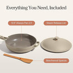 Our Place Large Always Pan | 12.5" Ceramic Pan with Modular Lid & Beechwood Spatula | Patented 10-in-1 Nonstick, Non-Toxic Cookware Made Without PFAS | Induction & Oven-Safe up to 450°F | Steam