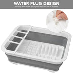 Tiawudi Collapsible Dish Drying Rack, Pop Up Dinnerware Drainer, Portable Plate Organizer for Kitchen RV Campers Travel Trailer, Space Saving Kitchen Storage Tray