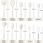 E-far 10 Pieces Silicone Cooking Utensils Set, Heat Resistant Kitchen Utensil Set for Nonstick Cookware, Kitchen Cooking Tools with Spatula, Spoon, Slotted Turner, Non-Toxic & Dishwasher Safe (White)