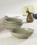 Oneida 899211 Organic Shades Sage Green Pasta Bowls, Set Of 4, Service For 4