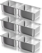 WantJoin Steam Table Hotel Pans - 1/2 Half Size 6 Inch Deep 6 Pack, Stainless Steel Food Storage Container Metal Tray Sets for Commercial Chafing Dishes Restaurant Buffet Catering Supplies