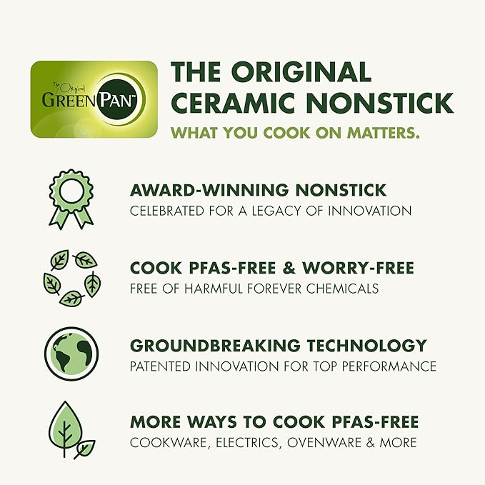 GreenPan Nonstick Reserve Pro 8" Frying Pan, NSF Certified Ceramic, Hard Anodized PFAS-Free Skillet, Stainless Steel Handles, Oven & Dishwasher Safe, Seaside Blue
