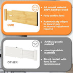 BAMEOS 4" High Bamboo Drawer Dividers - Adjustable Small Drawer Organizer - Kitchen, Dresser, Bathroom, Bedroom & Office - 4-pack