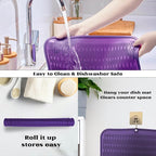 ZLR Large Silicone Dish Drying Mat (16" x 18") - XL Heavy Duty Drainboard Mat for Pots, Pans & Family Loads - Heat Resistant Trivet & Counter Protector, Easy Clean (Meadow Violet)