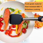 Spatula Set Silicone Heat Resistant for Nonstick Cookware Rubber Silicone Spatula Turner Fish, Large Nonstick Plastic Egg Wok Spatula for kitchen use Cooking Utensils Set