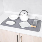 MicoYang Silicone Dish Drying Mat for Multiple Usage,Easy clean,Eco-friendly,Heat-resistant Silicone Mat for Kitchen Counter or Sink,Refrigerator or Drawer Liner Grey 4XL 32 inches x 18 inches