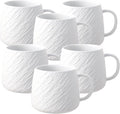 Ceramic Rock-Textured Coffee Mugs Gift Set, 17 oz Mug Set of 6, Large Capacity Coffee Cup Set Tea Cup tazas para café Big Stoneware Mug for Latte, Hot Chocolate, Cocoa, Cappuccino