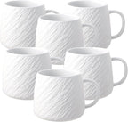 Ceramic Rock-Textured Coffee Mugs Gift Set, 17 oz Mug Set of 6, Large Capacity Coffee Cup Set Tea Cup tazas para café Big Stoneware Mug for Latte, Hot Chocolate, Cocoa, Cappuccino