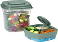 Rachael Ray Salad Container For Lunch, Salad Lunch Container For Adults, Salad Bowl Kit With Compartments For Salad Dressing & Toppings, Includes Ice Pack