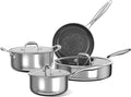 COOKER KING 7 PCS Stainless Steel Cookware Set, Pots and Pans Set Non Stick, Hybrid Cookware,Non-Stick Frying Pan, Saucepan, Saute Pan & Stockpot, Non-Toxic, Oven Safe, Induction Compatible