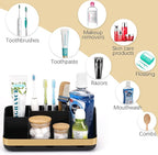 GFWARE Gold Toothbrush Holders for Bathrooms Countertop Organizer - Detachable 7 Slots Electric Toothbrush and Toothpaste Holder, Kids Organization and Storage, Restroom Accessories Vanity Stuff