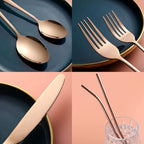 56 Pieces Mirror Rose Gold Silverware Service for 8 Flatware Set Stainless Steel Utensils Cutlery Set Dishwasher Safe