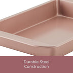 Farberware Baking Nonstick Cake Pan, Rectangle, 9 Inch x 13 Inch, Red Rose Gold