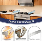 Upgrade 316 Stainless Steel Stove Gap Covers (2 Pack, 23.4”, Silver), Heat-Resistant Stove Gap Filler for Kitchen Counter and Stovetop, Range Trim Kit Oven Gap Guard Between Stove and Counter