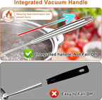 2PCS Soup Ladle Stainless Steel and Slotted Spoon Set, 304 Wok Utensils Set, Metal Strainer Spoon for Cast Iron/Carbon Steel Wok