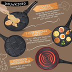 Pancake Maker Egg Frying Pan Suitable for All Stovetops & Induction Cooker, 10.5 Inch Animal Pancake Pan, 7 Molds Pancake Maker with PFOA Free Coating