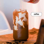20oz Glass Cups with Lids and Straws Set of 6 – Large Iced Coffee Tumblers for Couples, Families, or Friends – Reusable Drinkware for Brunch, Home Gatherings, and Holiday Gifting