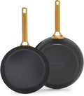 GreenPan Nonstick Reserve Pro 10” & 12” Frying Pan Set, NSF Certified Ceramic, Hard Anodized PFAS-Free Skillets, Stainless Steel Handles, Oven & Dishwasher Safe, Black
